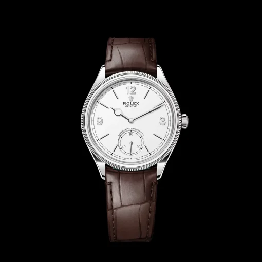 Rolex 1908: 39 mm, white gold with an alligator leather strap, m52509-0006