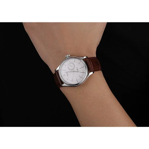 Rolex Cellini White Dial Stainless Steel Case Brown Leather Bracelet 622723