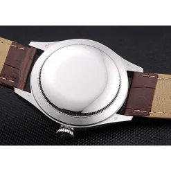 Rolex Cellini White Dial Stainless Steel Case Brown Leather Bracelet 622723