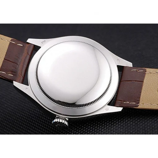 Rolex Cellini White Dial Stainless Steel Case Brown Leather Bracelet 622723