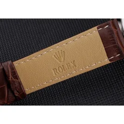 Rolex Cellini White Dial Stainless Steel Case Brown Leather Bracelet 622723