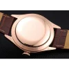 Rolex Cellini White Rose Dial Gold Case Brown Leather Bracelet 622725