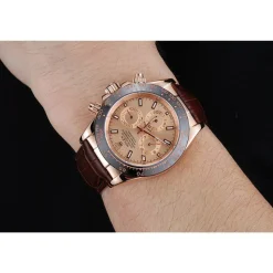 Rolex Cosmograph Daytona Brown Dial Rose Gold Case Brown Leather Bracelet 1454243