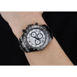 Rolex Cosmograph Daytona White And Black Dial Black Stainless Steel Case And Bracelet 1454249