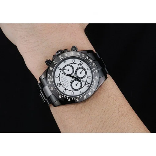 Rolex Cosmograph Daytona White And Black Dial Black Stainless Steel Case And Bracelet 1454249