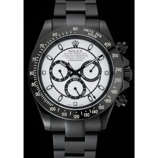 Rolex Cosmograph Daytona White And Black Dial Black Stainless Steel Case And Bracelet 1454249