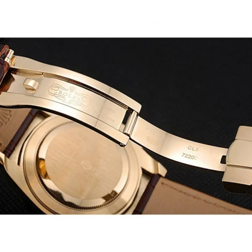 Rolex Cosmograph Daytona Gold Case White Dial Brown Leather Bracelet 622633