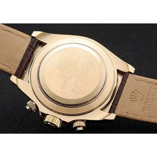 Rolex Cosmograph Daytona Gold Case White Dial Brown Leather Bracelet 622633