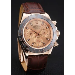 Rolex Cosmograph Daytona Brown Dial Rose Gold Case Brown Leather Bracelet 1454243