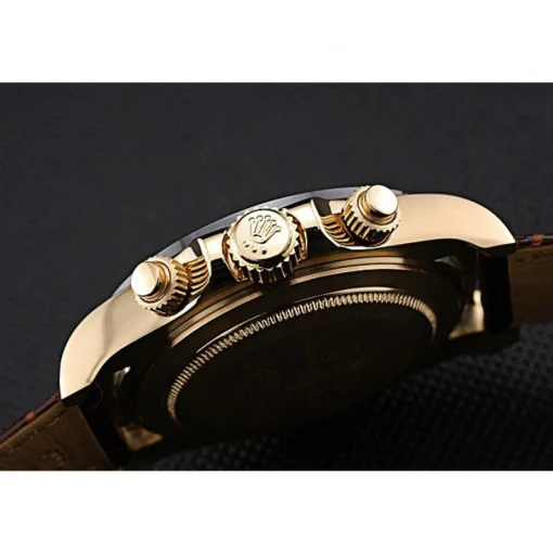 Rolex Cosmograph Daytona Gold Case White Dial Brown Leather Bracelet 622633