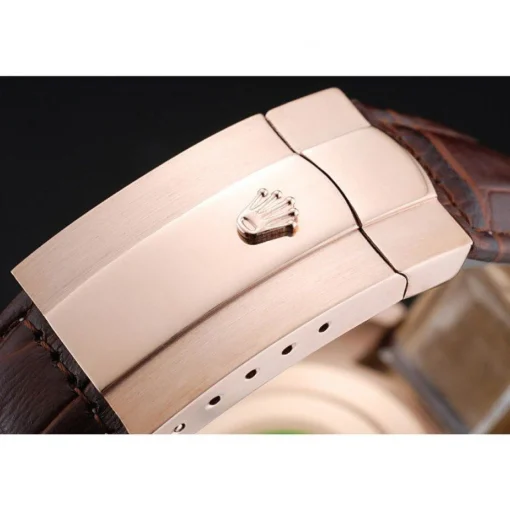 Rolex Cosmograph Daytona Brown Dial Rose Gold Case Brown Leather Bracelet 1454243