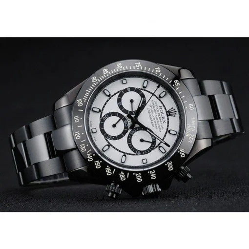 Rolex Cosmograph Daytona White And Black Dial Black Stainless Steel Case And Bracelet 1454249