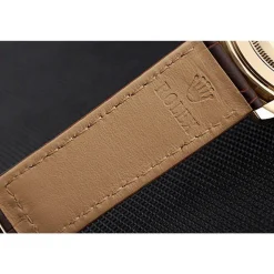 Rolex Cosmograph Daytona Gold Case White Dial Brown Leather Bracelet 622633
