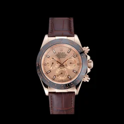 Rolex Cosmograph Daytona Brown Dial Rose Gold Case Brown Leather Bracelet 1454243