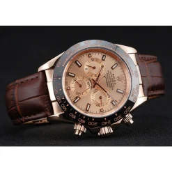 Rolex Cosmograph Daytona Brown Dial Rose Gold Case Brown Leather Bracelet 1454243