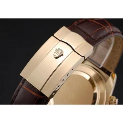 Rolex Cosmograph Daytona Gold Case White Dial Brown Leather Bracelet 622633