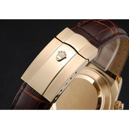 Rolex Cosmograph Daytona Gold Case White Dial Brown Leather Bracelet 622633