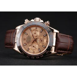 Rolex Cosmograph Daytona Brown Dial Rose Gold Case Brown Leather Bracelet 1454243