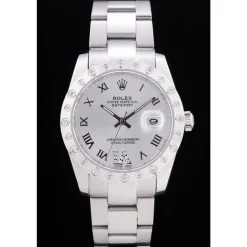 Rolex Datejust Diamond Bezel Silver Dial 7468