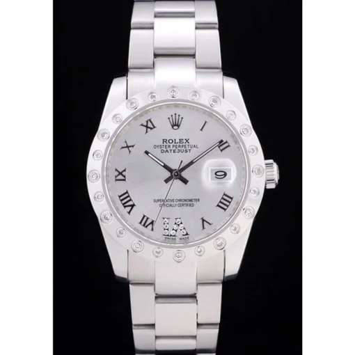 Rolex Datejust Diamond Bezel Silver Dial 7468