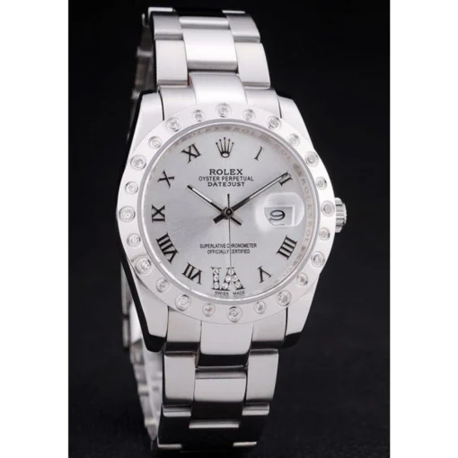 Rolex Datejust Diamond Bezel Silver Dial 7468