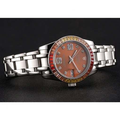 Rolex Datejust Pearlmaster 39 Cognac Dial Stainless Steel Case And Bracelet