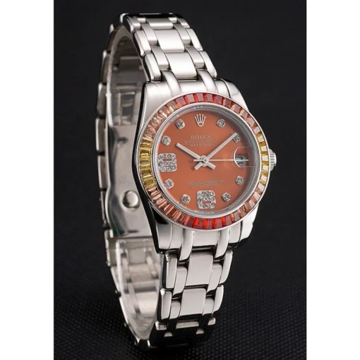 Rolex Datejust Pearlmaster 39 Cognac Dial Stainless Steel Case And Bracelet