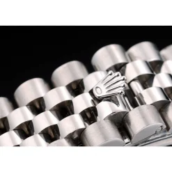 Rolex DateJust Stainless Steel Ribbed Bezel Flower Silver Dial 41983