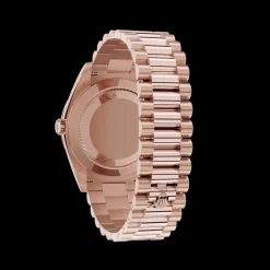 Rolex Day-Date: 40 Everose gold, with a sundust, diamond-set dial, diamond-set bezel and a President bracelet, m228345rbr-0007