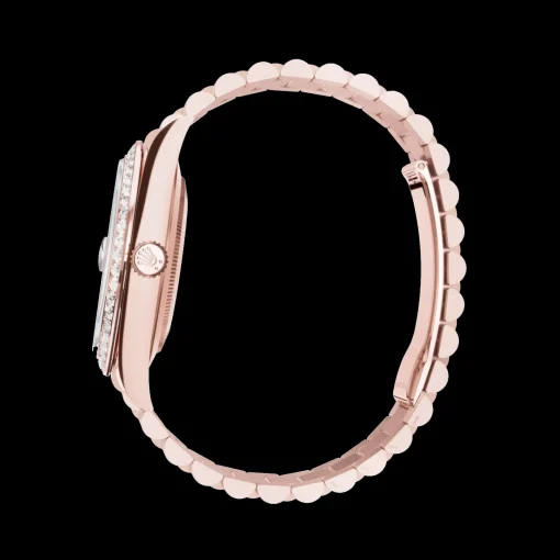 Rolex Day-Date: 40 Everose gold, with a sundust, diamond-set dial, diamond-set bezel and a President bracelet, m228345rbr-0007