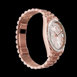 Rolex Day-Date: 40 Everose gold, with a sundust, diamond-set dial, diamond-set bezel and a President bracelet, m228345rbr-0007