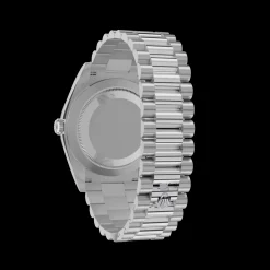 Rolex Day-Date: 40 mm, platinum, ice-blue dial, fluted bezel, President bracelet, m228236-0018