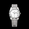 Rolex Day-Date: 40mm, White gold, white dial, fluted bezel, President bracelet, m228239-0046