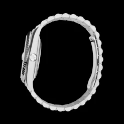 Rolex Day-Date: 40mm, White gold, white dial, fluted bezel, President bracelet, m228239-0046