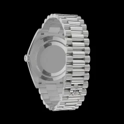 Rolex Day-Date: 40mm, White gold, white dial, fluted bezel, President bracelet, m228239-0046