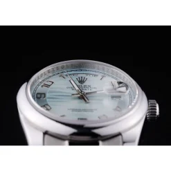 Rolex Day-Date Polished Silver Bezel White Dial 7470