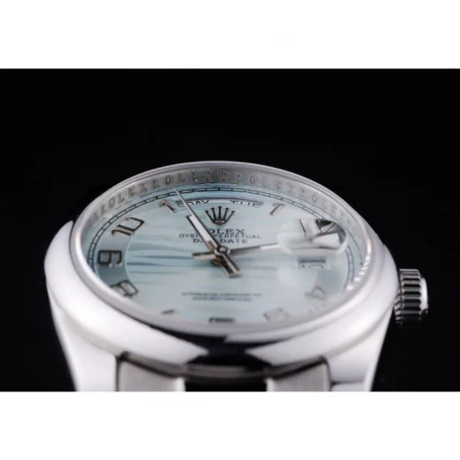 Rolex Day-Date Polished Silver Bezel White Dial 7470