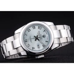 Rolex Day-Date Polished Silver Bezel White Dial 7470