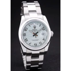 Rolex Day-Date Polished Silver Bezel White Dial 7470