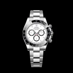 Rolex Daytona Cosmograph: Oyster, 40 mm, Black, White dial, m126500ln-0001