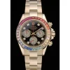 Rolex Daytona Cosmograph Rainbow Crystals Bezel Rose Gold Strap Black Dial 80251