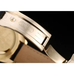Rolex Daytona Gold Case Blue Dial Black Leather Strap