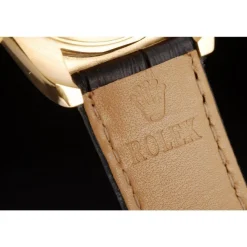 Rolex Daytona Gold Case Blue Dial Black Leather Strap