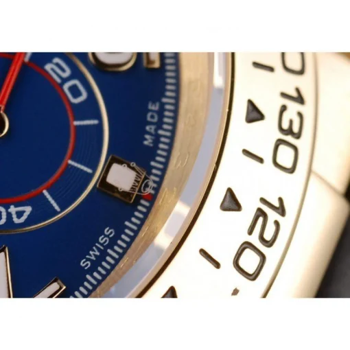 Rolex Daytona Gold Case Blue Dial Black Leather Strap