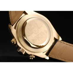 Rolex Daytona Gold Case Blue Dial Black Leather Strap