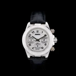 Rolex Daytona Lady Stainless Steel Case Crystal Studded Bezel Crystal Studded Dial
