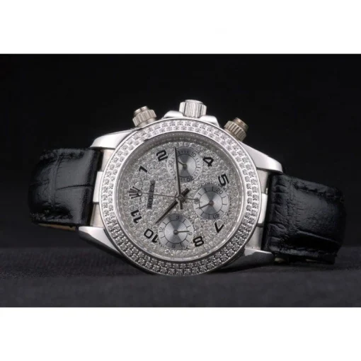Rolex Daytona Lady Stainless Steel Case Crystal Studded Bezel Crystal Studded Dial