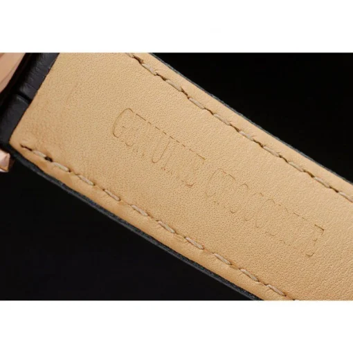 Rolex Daytona Rose Gold Case Black Dial Black Leather Strap