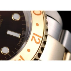 Rolex GMT Master II Gold Colored Ceramic Bezel Brown Dial Watch