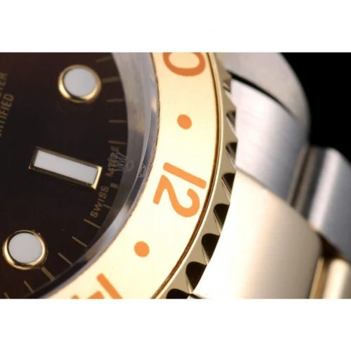 Rolex GMT Master II Gold Colored Ceramic Bezel Brown Dial Watch